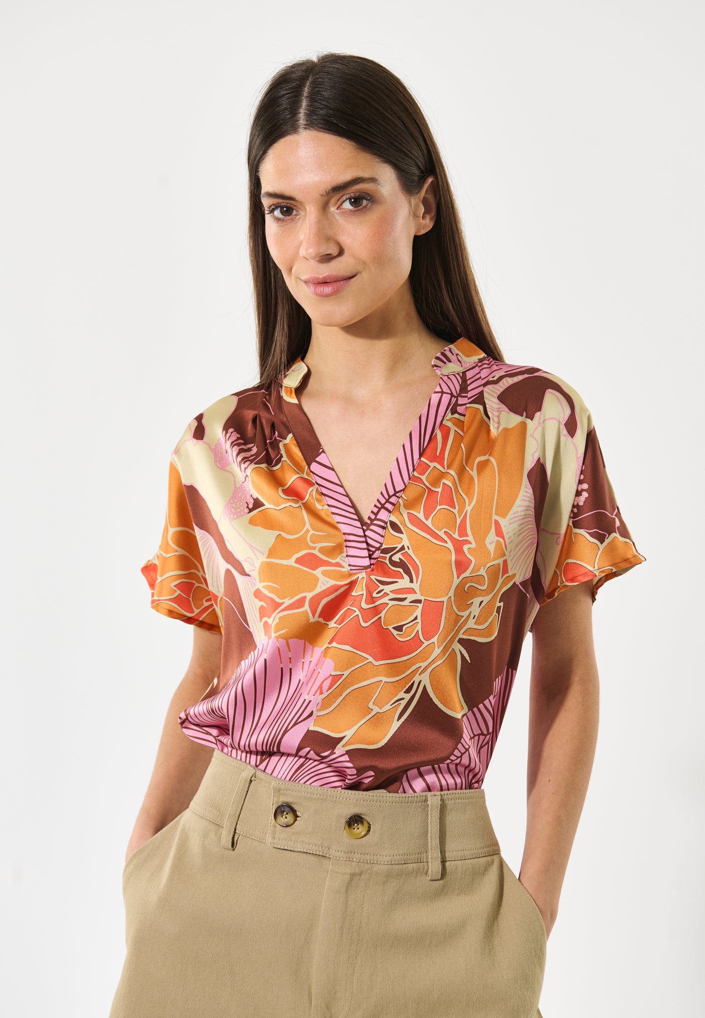 MelitaDEA-Blouse with stand collar - Alepidia