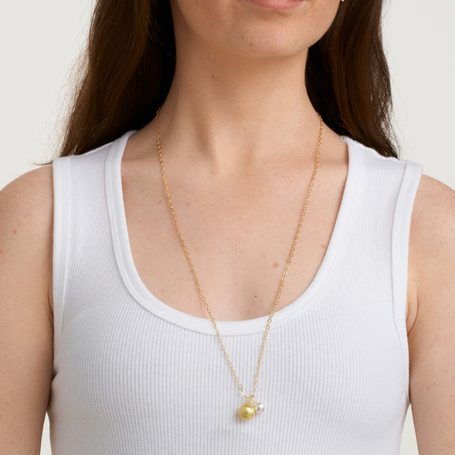 Pure By Nat - Large ball pendant - 12 mm guldbelagt