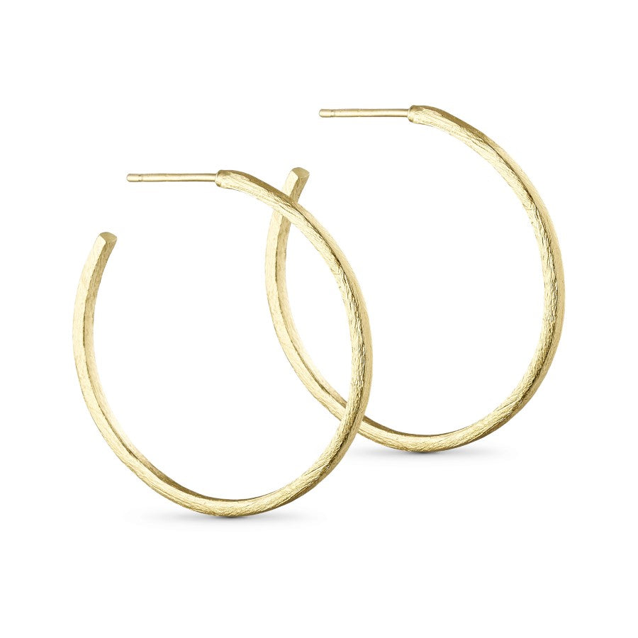 Pure By Nat - Børstede Øreringe - Guld