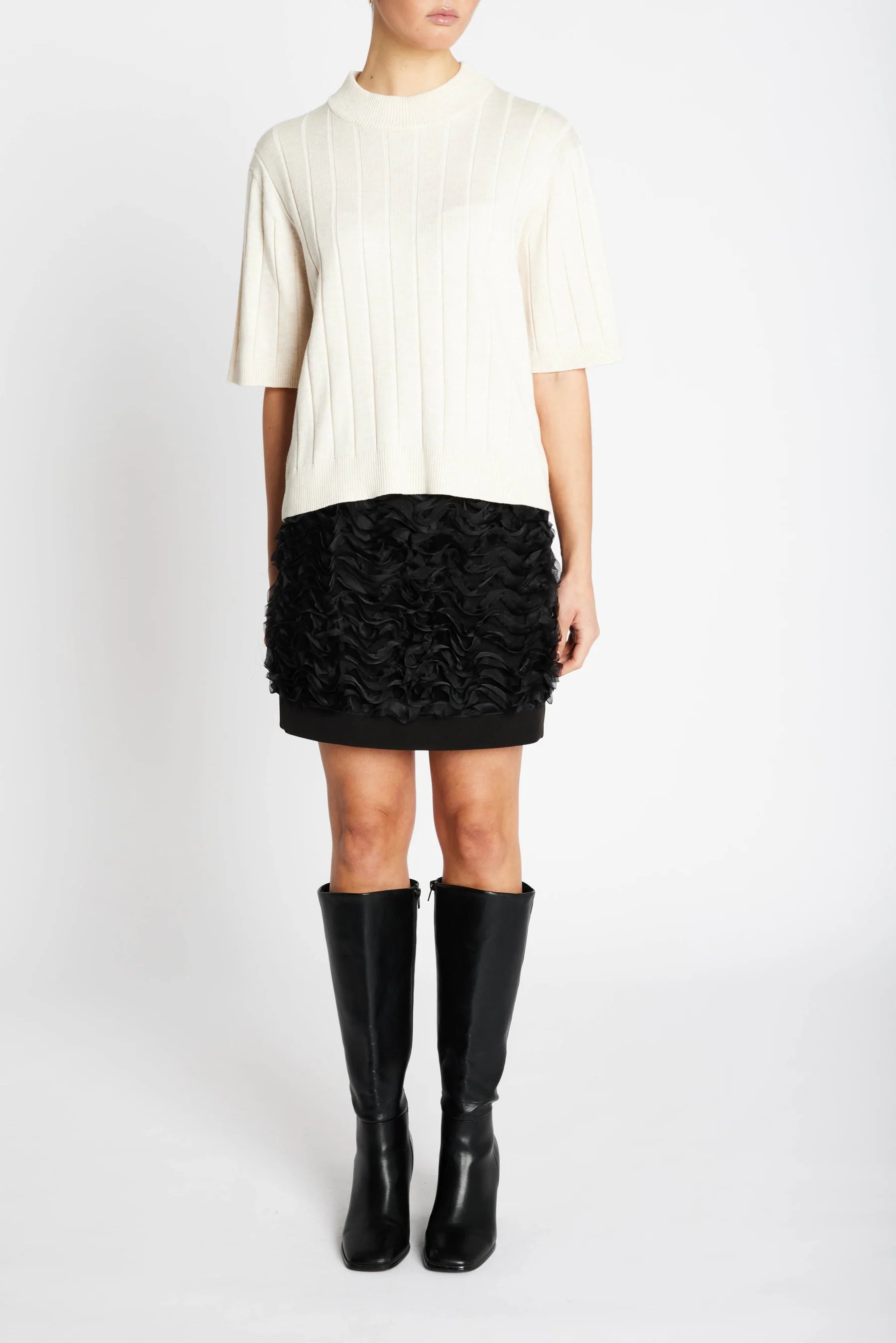 AnemoneBBGlady knit - White Cream melange
