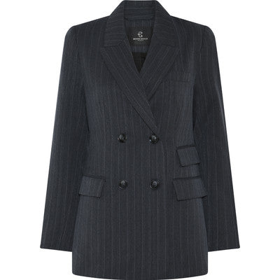 Bruuns Bazaar - ApricotBBLinda Blazer - Herringbone blue pin stripe