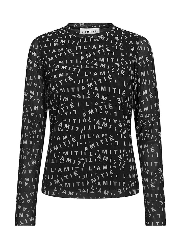 Haute L'Amitié - Mesh Ls O-Neck - Sort