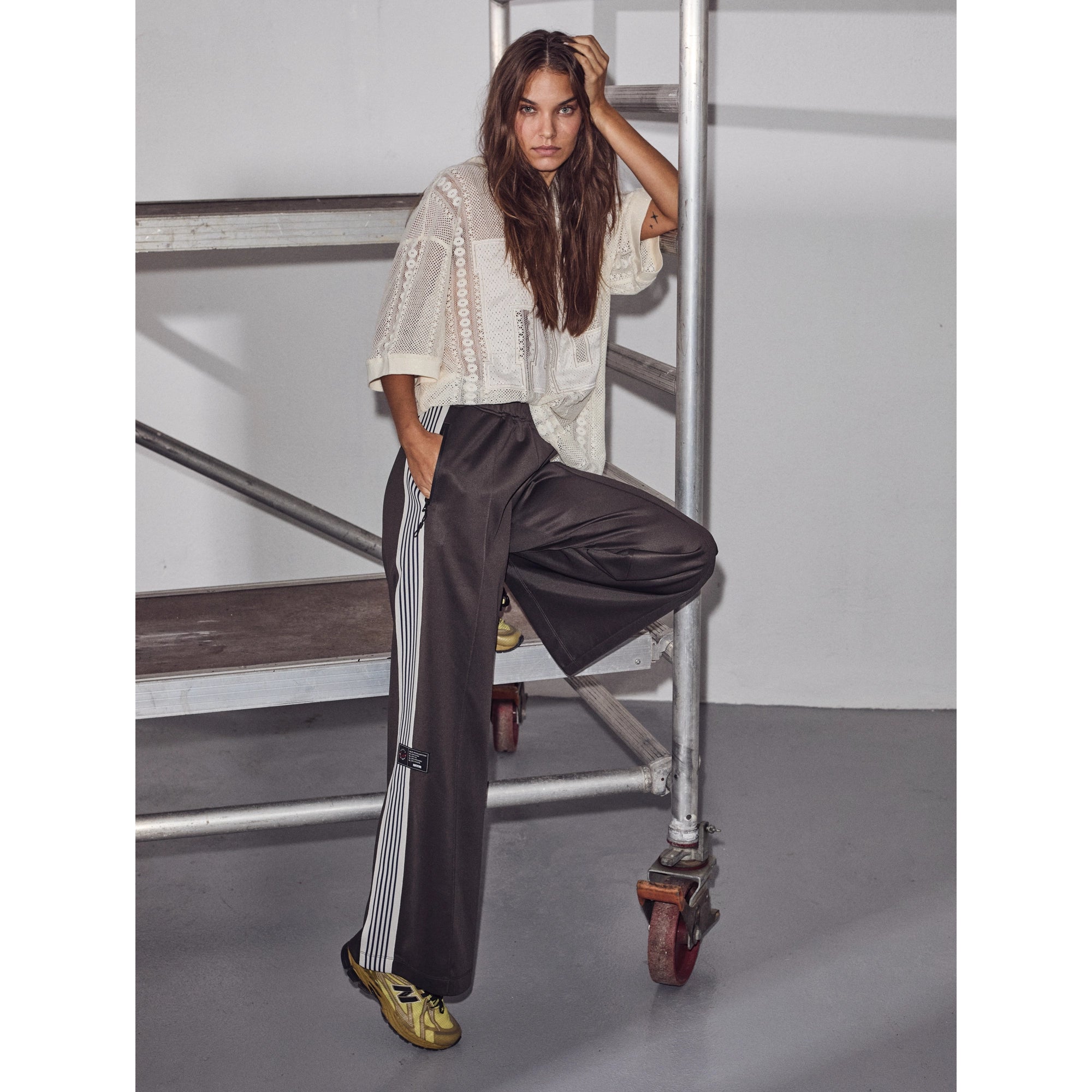 Haute L'Amitie Baggy Track Pants - Dark Grey