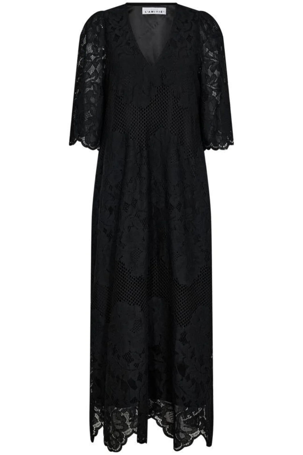 Haute L’amitié - Curvey Lace Hem Dress - sort