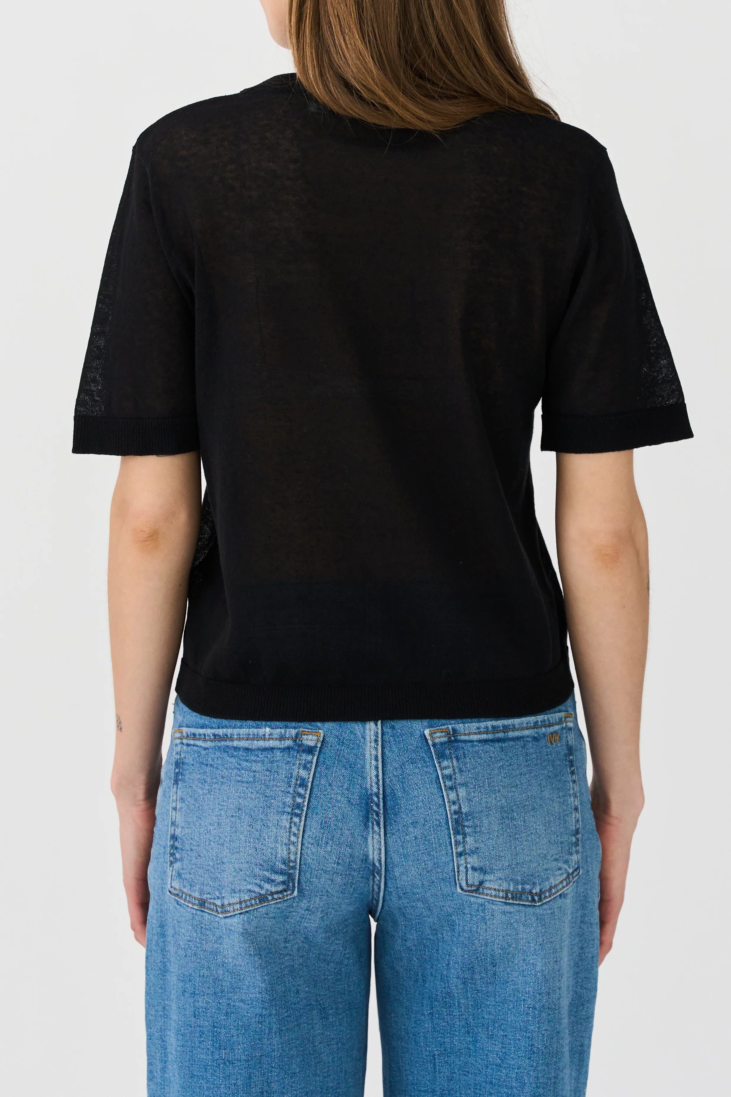 IVY-Ava Placket Knit - Sort