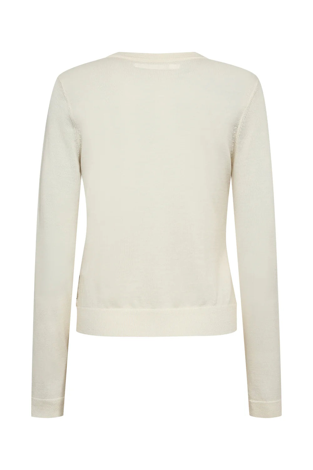 IVY-Essex Langærmet Cardigan med O-hals - Ecru