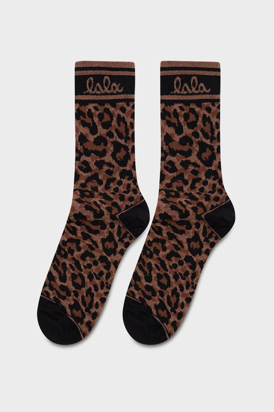 Lala berlin - Sanira cotton strømper - Dark brown leo
