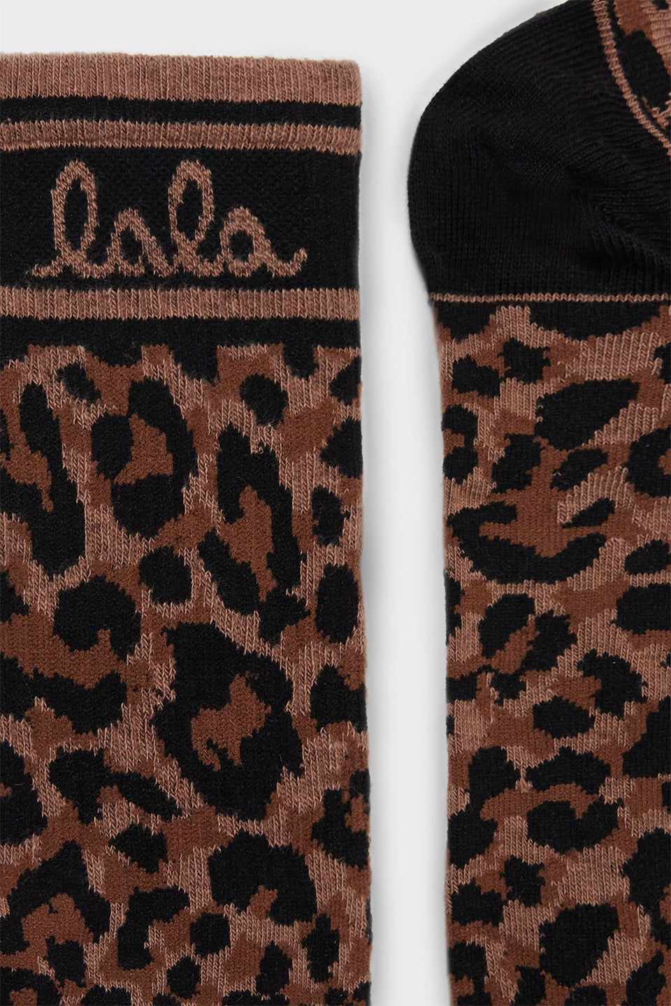Lala berlin - Sanira cotton strømper - Dark brown leo