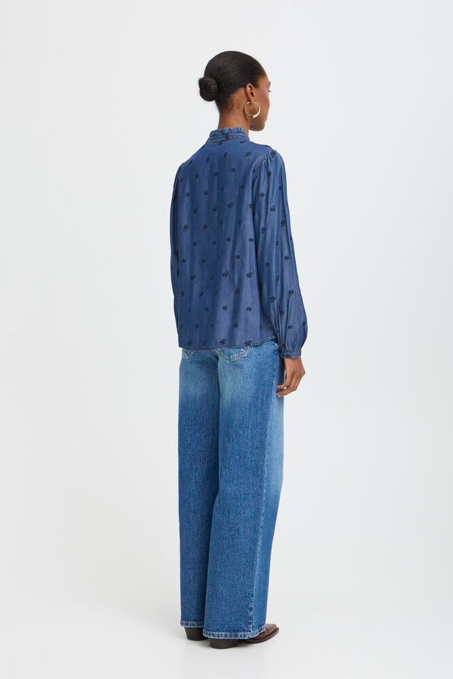 BYKOSMO EMB SHIRT - Dark Denim Flow