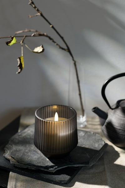 Scented Wax Glass Candle W8,5 x H9,5cm - Smoked