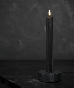 Marble Base Candleholder, Black, 3,5x10 cm