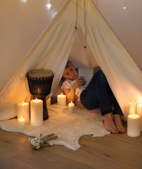 LED Pillar Candle Rustic, Vanilla, 7,8 x 15 cm