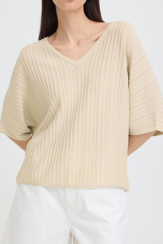 B.Young - BYMOBBE Vneck Jumper 2 - Birch