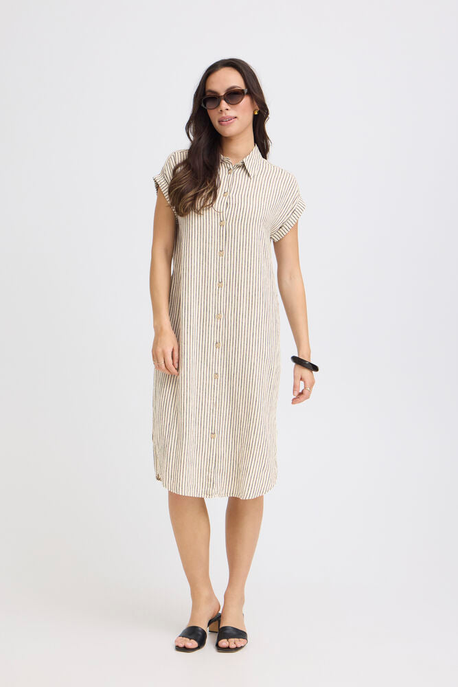 B.Young - BYFALAKKA SS Shirt Dress - Rainy Day Stripe