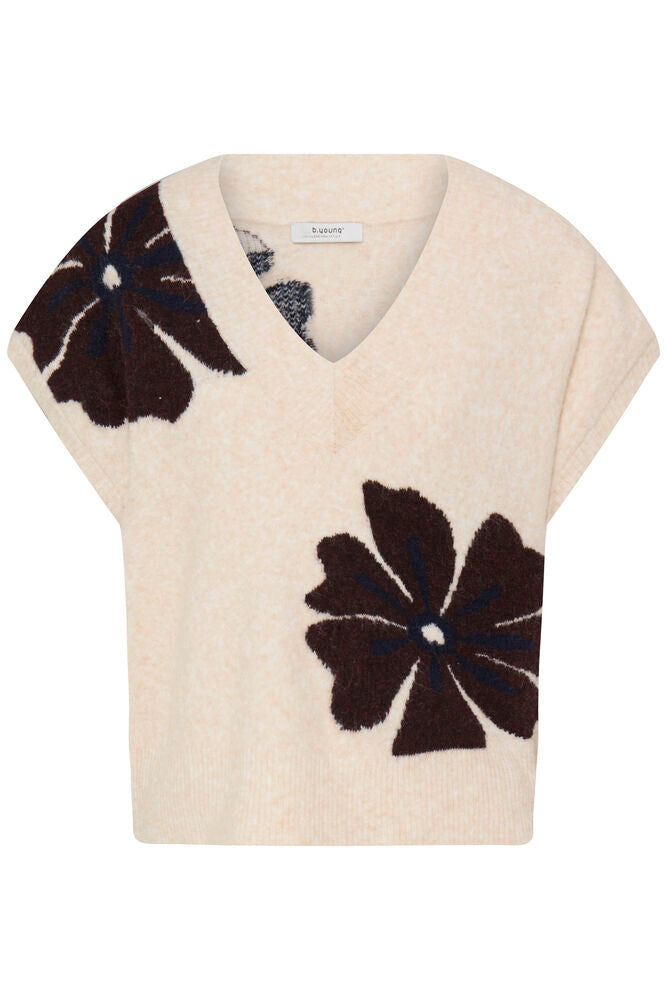B.Young - BYOMEA V-neck Slipover - Fig mel flower/brown