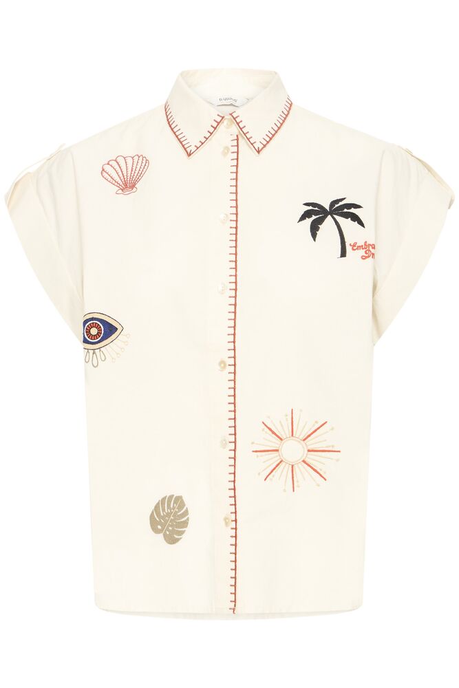 B.Young - BYJESSEL EMB Shirt - Birch/White