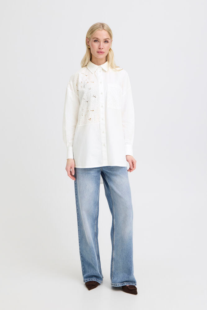B.Young - BYJESSEL Long Shirt - White