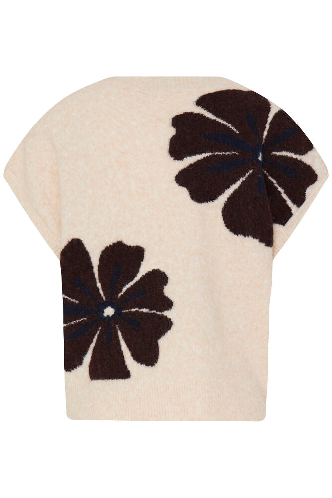 B.Young - BYOMEA V-neck Slipover - Fig mel flower/brown