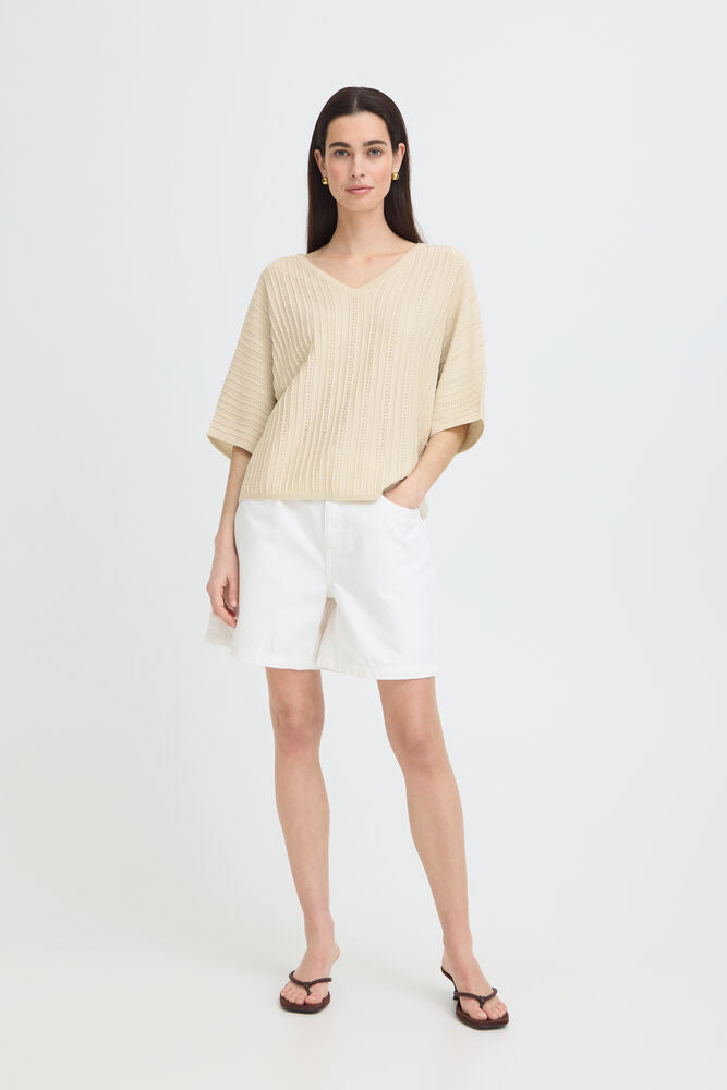 B.Young - BYMOBBE Vneck Jumper 2 - Birch