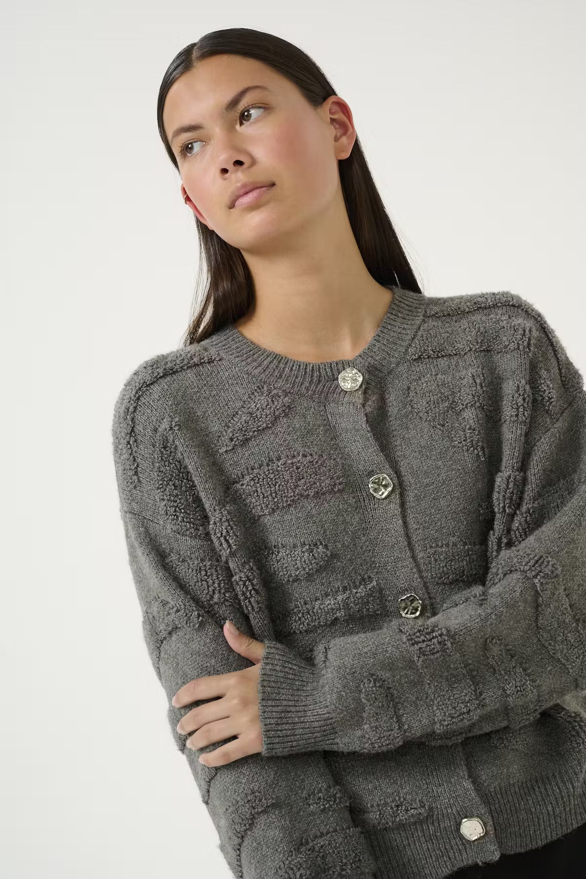 KBRosanne Cardigan - Dark Gray Melange