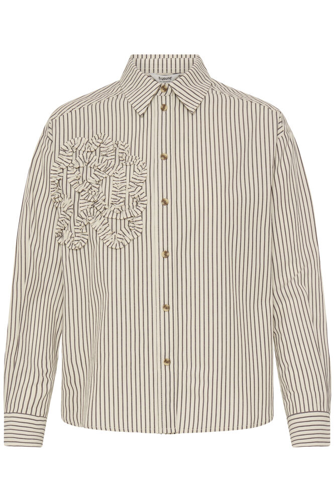 B.Young - BYJESIO Frill Detail Shirt - Java Stripe