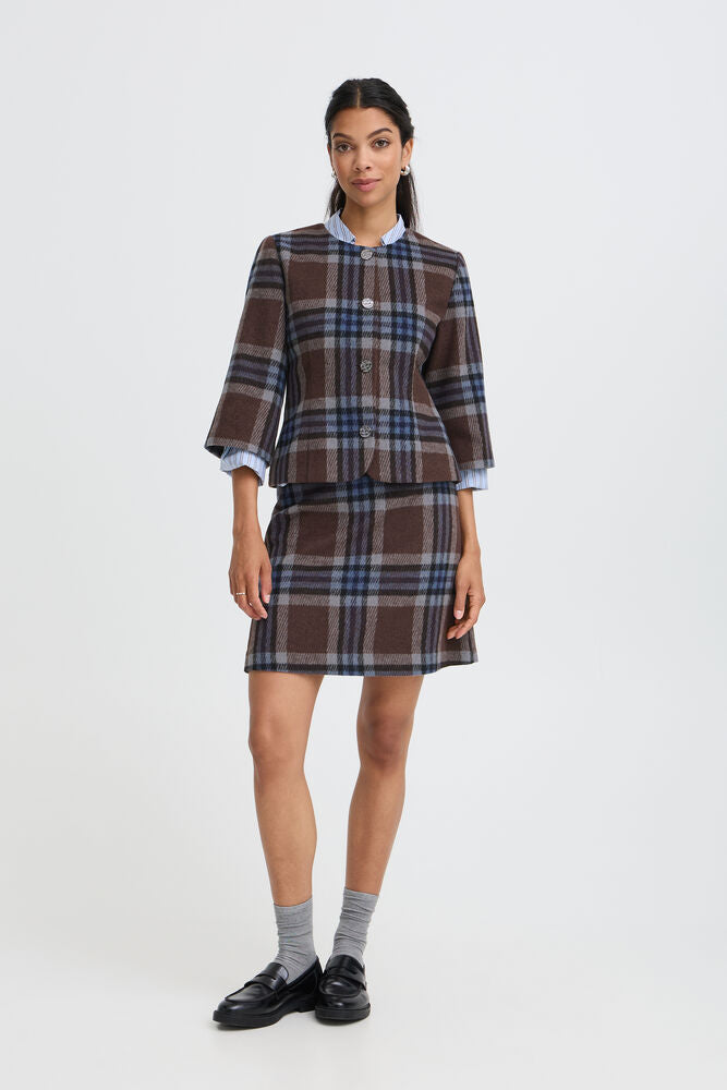 B.Young - BYBREE Skirt - Blue/Brown