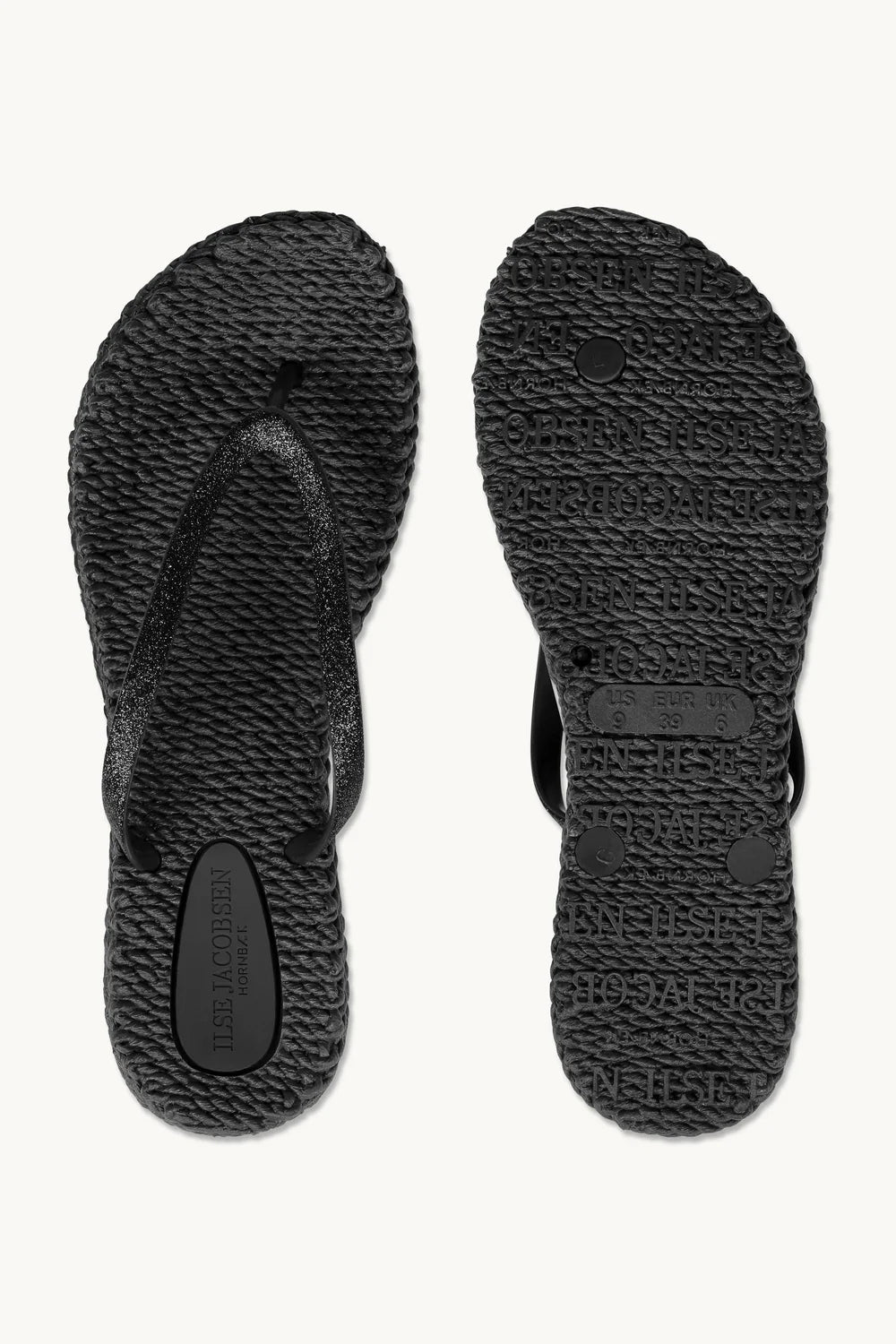 Ilse Jacobsen - Flip Flops with glitter - Black