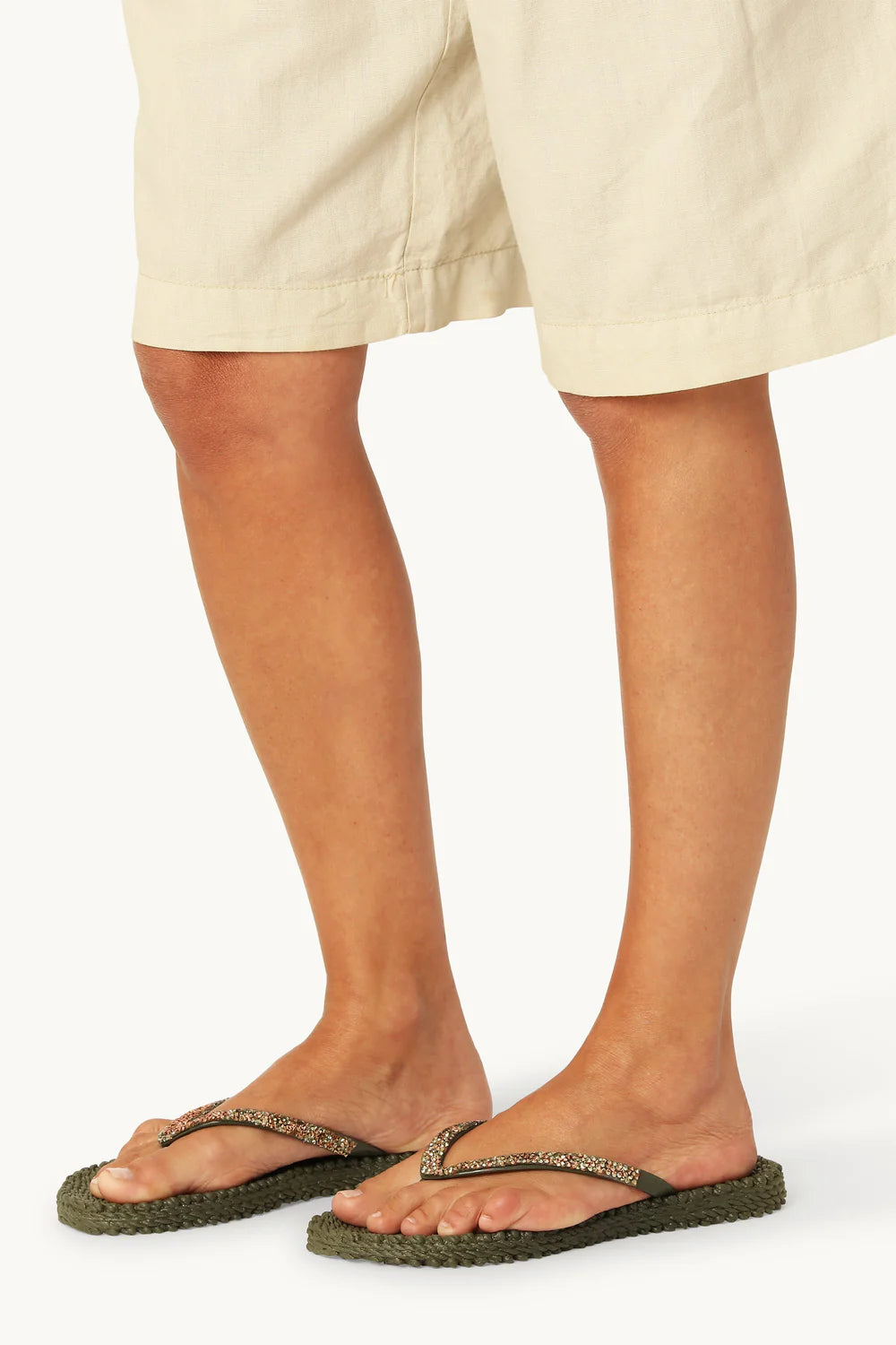 Ilse Jacobsen - Flip Flops with Rhinestones - Army