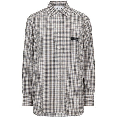 Haute L'amitié - Button Down Mini Check Shirt - Off-White/Beige
