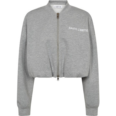 Haute L'amitié - Maxi Crop Zip Sweat - Grey Melange