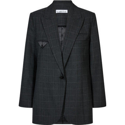Haute L'amitié - Smokey Check Single Blazer - Antracit