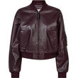 Haute l'amitié - Yasmin Leather Bomber Jacket - Wine