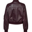 Haute l'amitié - Yasmin Leather Bomber Jacket - Wine