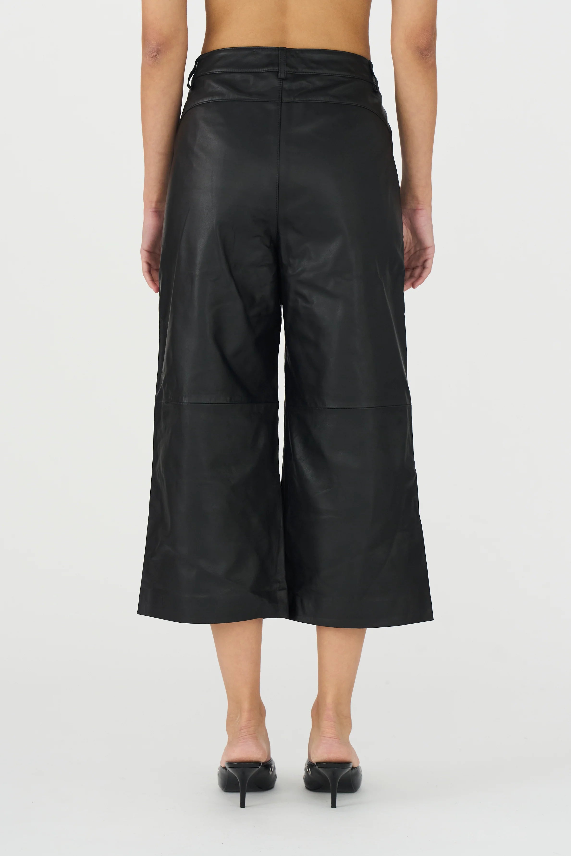 IVY-Augusta French Leather Culotte - Black