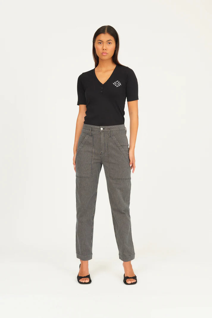 IVY-New Tanja Worker Jeans Wash Brooklyn Stripe