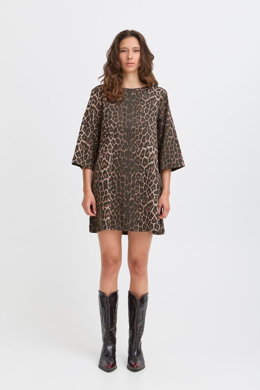 BYKENNA DRESS - Denim Leopard
