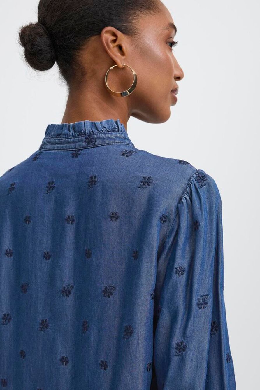 BYKOSMO EMB SHIRT - Dark Denim Flow