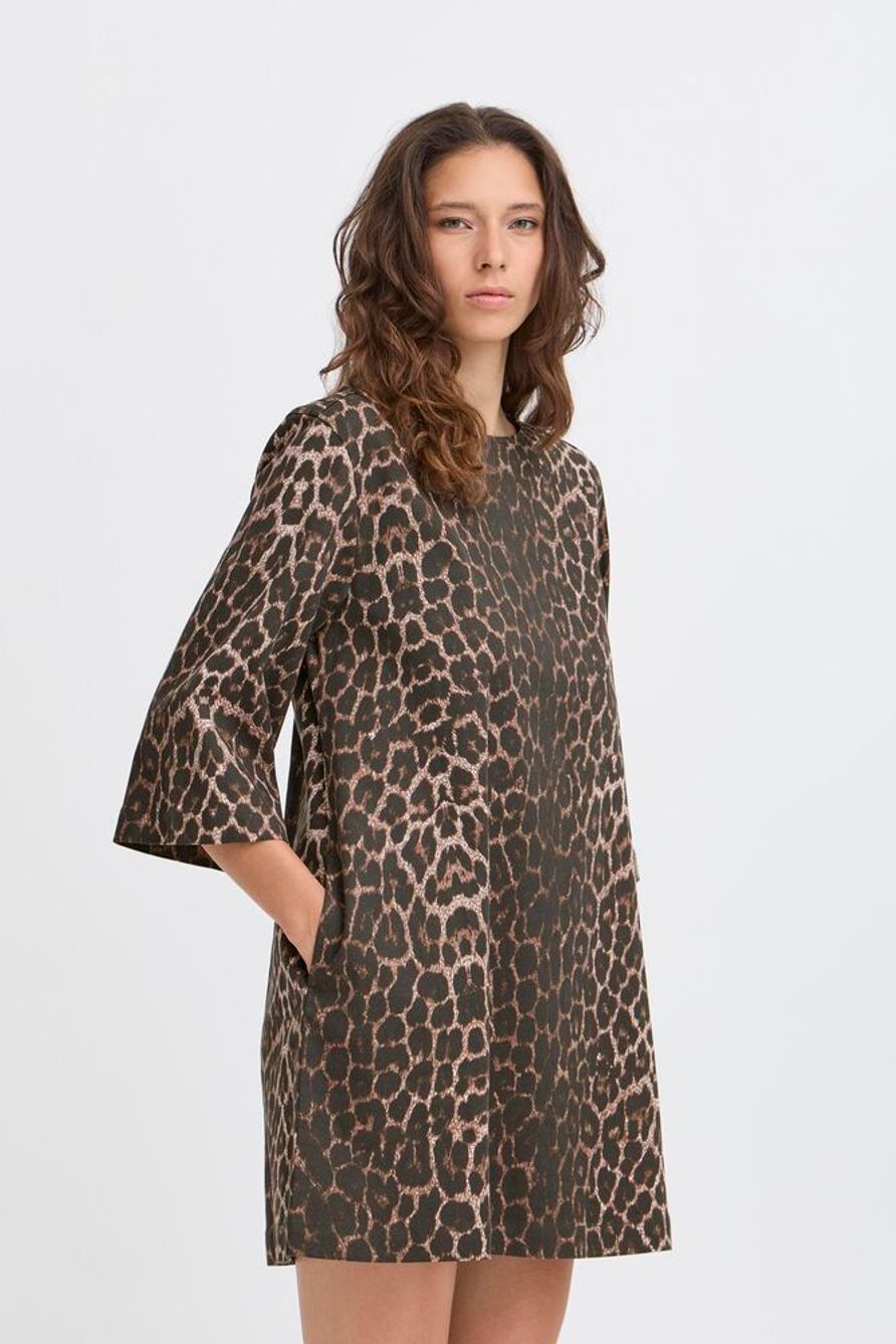 BYKENNA DRESS - Denim Leopard