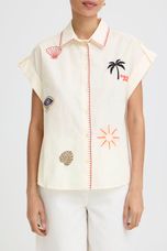 B.Young - BYJESSEL EMB SHIRT - Birch/White